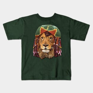 Rastafarian-lion humor design Kids T-Shirt